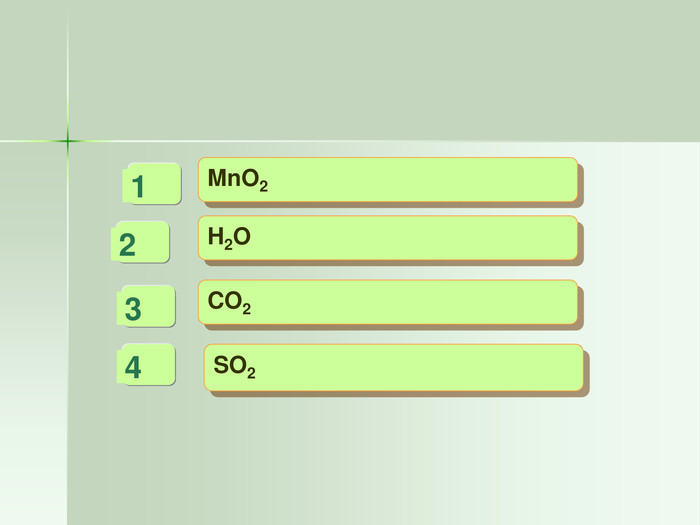    1   2   3   4 MnO2  H2O  CO2  SO2  