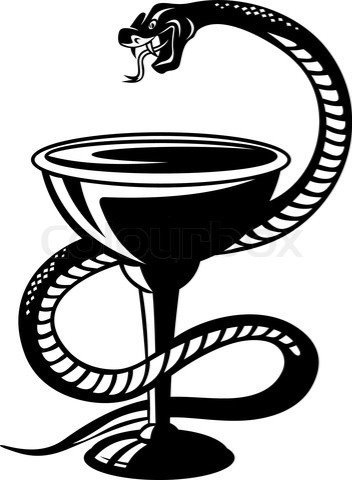 Медицинский символ - змея на чаше Векторный клипарт CLIPARTO