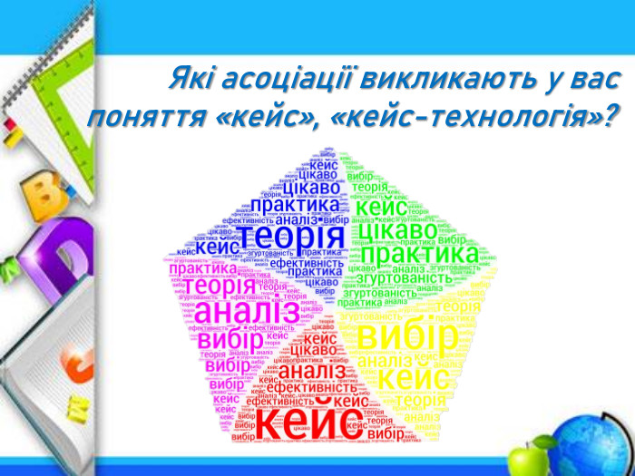  Які асоціації викликають у вас поняття «кейс», «кейс-технологія»?