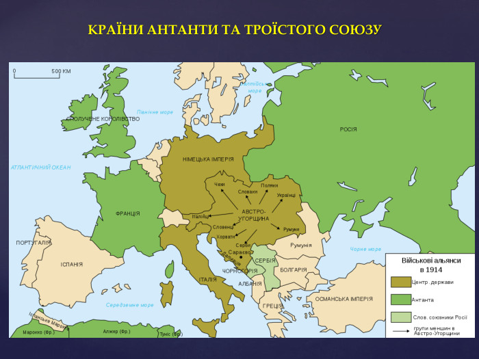 КРАЇНИ АНТАНТИ ТА ТРОЇСТОГО СОЮЗУ