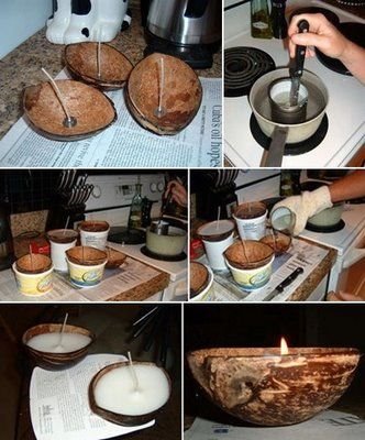 Making Coconut Shell Candle in 3 Simple Steps Â» EntrePinoys Atbp.