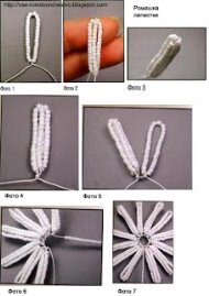 Плетение лепестка ромашки из бисера