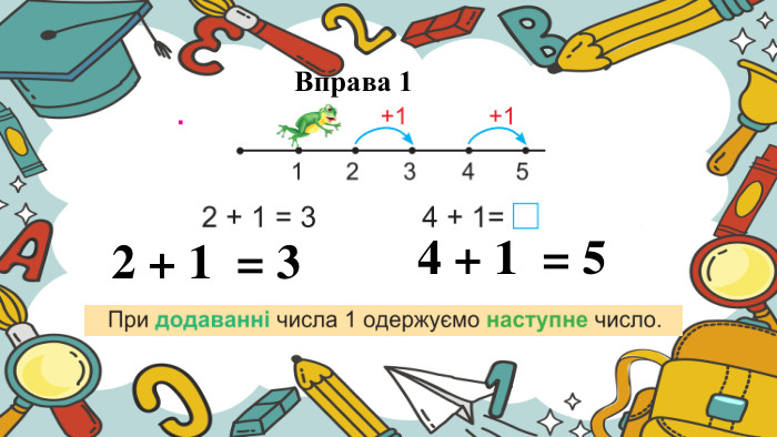 Вправа 12 + 1 = 34 + 1 = 5
