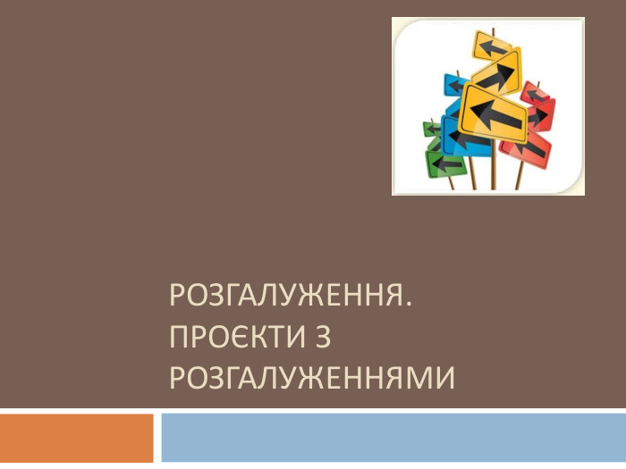 Розгалуження. Проєкти з розгалуженнями