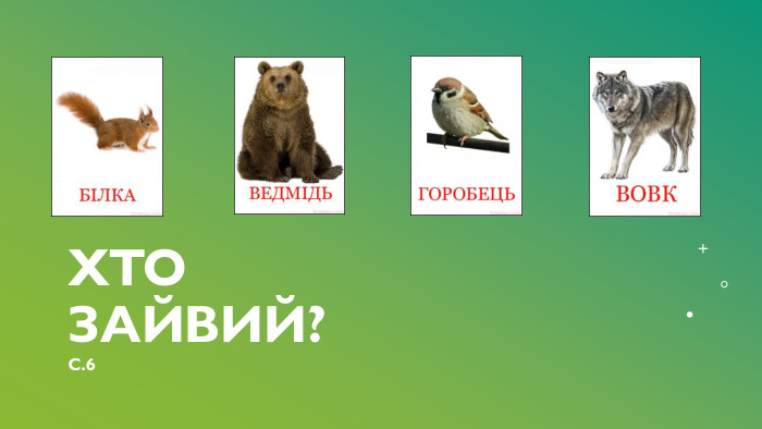 Хто зайвий?С.6