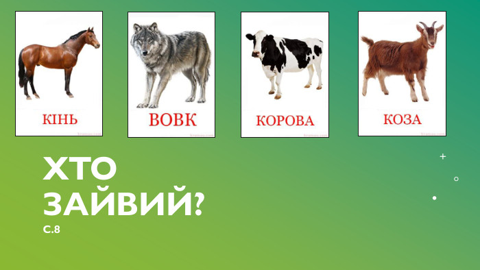 Хто зайвий?с.8