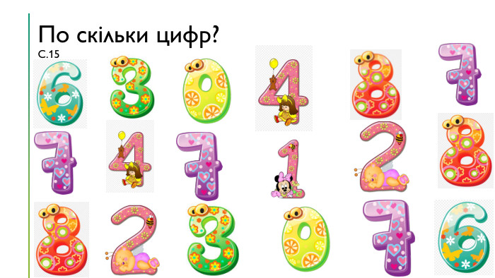 По скільки цифр?С.15