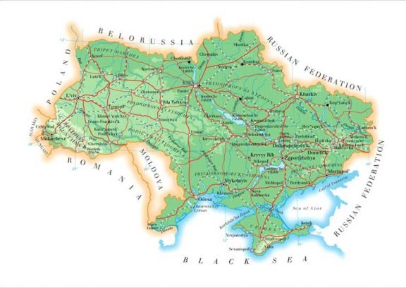 Gect.ru. Физические карты Украины