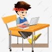 обучение аспирантов давай серии компьютер, синий, книги, мальчик ...