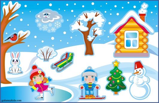 Картинки зима для детского сада картинки