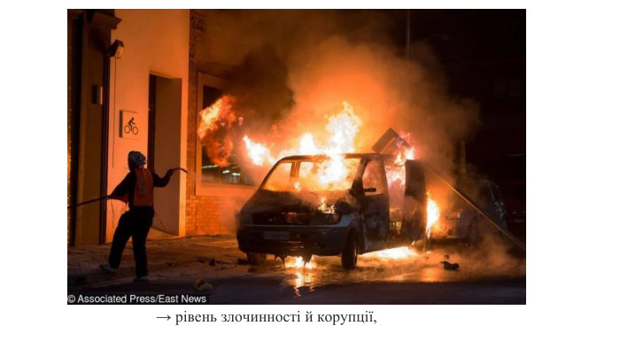 → рівень злочинності й корупції, 