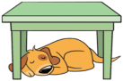 Картинки по запросу "собака под столом рисунок"