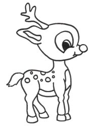 Розмальовки тварин, Розмальовки Маленький оленятко Дикі тварини.