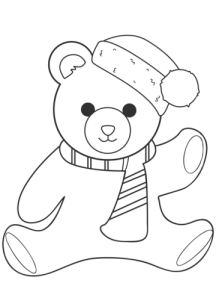 Розмальовка Різдвяний плюшевий ведмедик з категорії Різдвяні тваринки.  Безкоштовні розма… | Teddy bear coloring pages, Bear coloring pages, Polar  bear coloring page