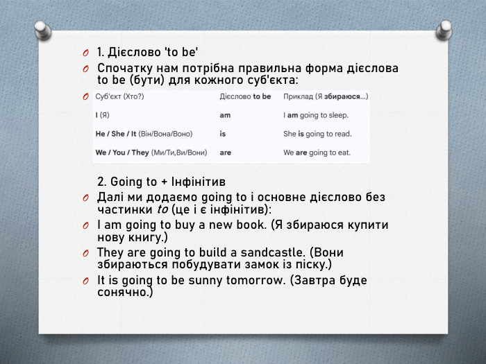 Future with going to + infinitive