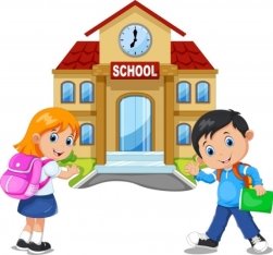 Мальчик и девочка идут в школу | Премиум векторы