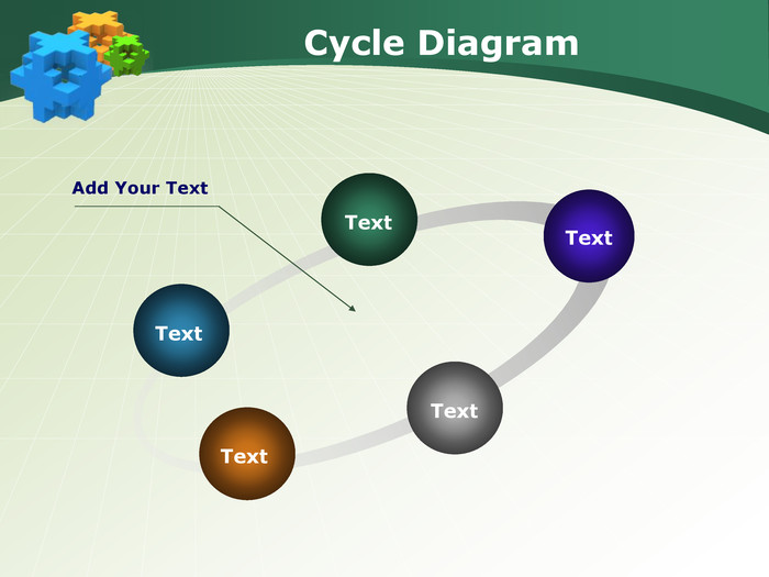  Cycle Diagram. Text. Text. Text. Text. Text. Add Your Text