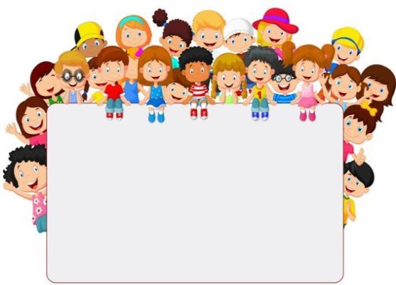 Crowd children with blank sign Royalty Free Vector Image