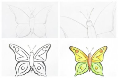 Рисуем с детьми бабочек