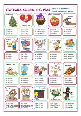 Описание: Картинки по запросу holidays and dates worksheets for kids