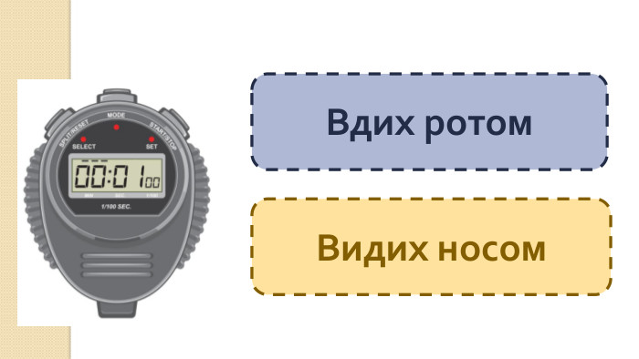 Вдих ротом. Видих носом