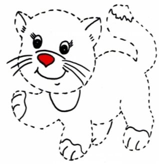 Картинки по запросу малюнок котика пунктиром