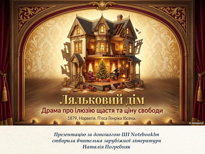 Презентацію за допомогою ШІ Notebooklmстворила вчителька зарубіжної літератури. Наталія Погребняк 