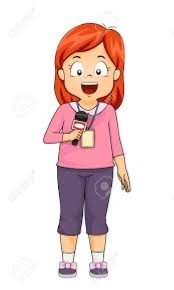 Illustration Of A Kid Girl Wearing An ID, Reporting, Speaking ...