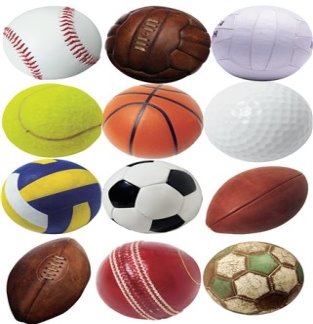 Размеры мяча для разных видов спорта, 2016