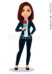 Journalist woman. Beautiful lady reporter - Stock Illustration [46243928] -  PIXTA