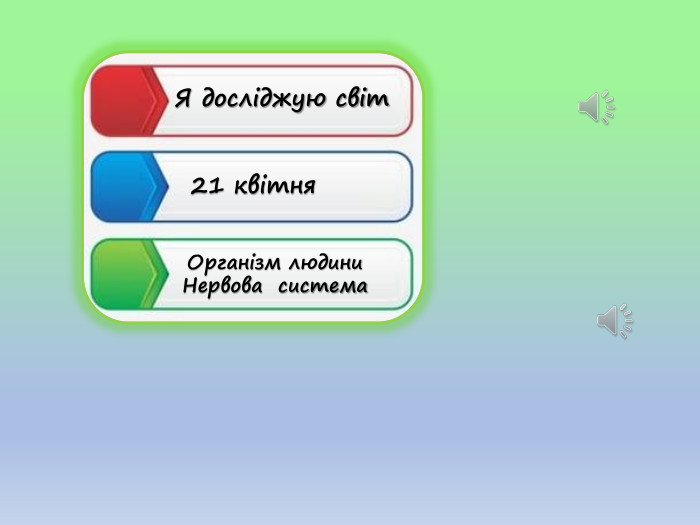 21 квітня. Я досліджую світ. Організм людини. Нервова система
