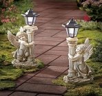Set of 2 Solar Angel Garden Lanterns - Path Lights - 19"