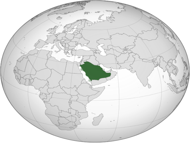 Розташування Саудівської Аравії