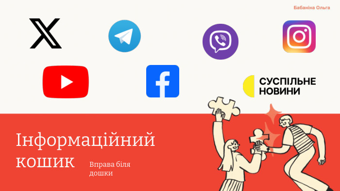 Інформаційнийкошик. Вправа біля дошки