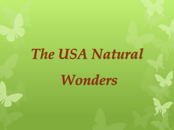 The USA Natural Wonders