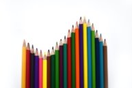Веселка, кольорові олівці, набір олівця