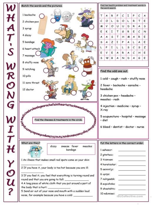 What's Wrong with You? (Vocabulary Exercises)