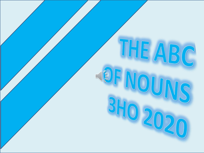  THE ABCOF NOUNSЗНО 2020
