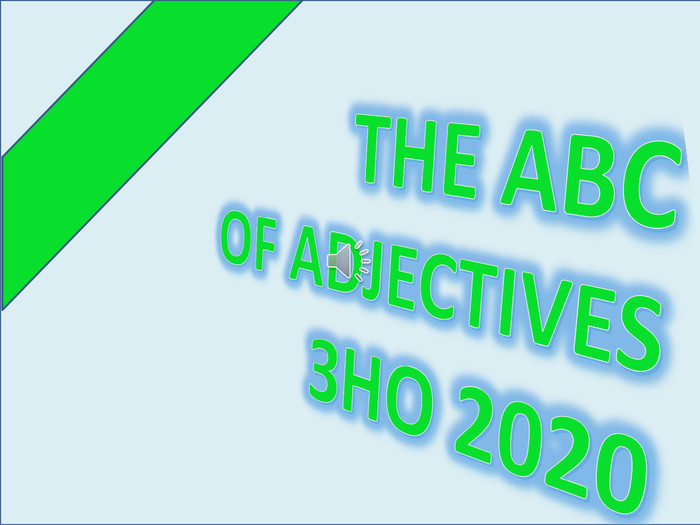 THE ABCOF ADJECTIVESЗНО 2020