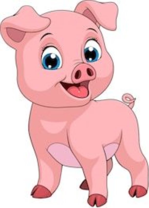 Vector illustration, funny cartoon baby pig, on white background, coloring  page | Поросята в искусстве, Детские мультфильмы, Иллюстрации свиньи