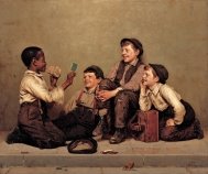 John George Brown (American genre painter, 1831-1913)  The Card Trick.jpg