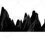 С видом на горные силуэты. Векторные скалистые холмы вектор местности, горы  силуэт набор изолированных на белом фоне для ландшафтного дизайна . —  Векторное изображение © irina11998877.gmail.com #202707892