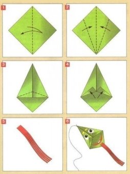 Оригами, Воздушный змей, Поделки