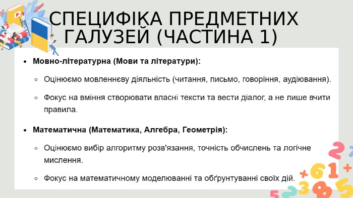  СПЕЦИФІКА ПРЕДМЕТНИХ ГАЛУЗЕЙ (ЧАСТИНА 1)