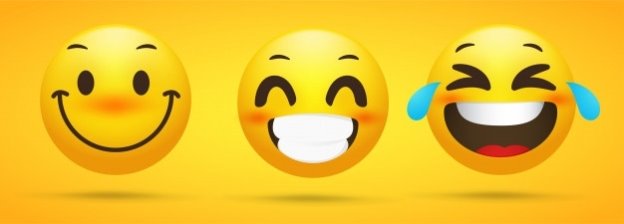 Коллекция emoji, которая отображает счастливые эмоции