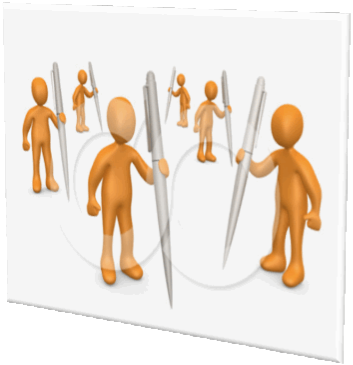 15366-Group-Of-Orange-People-Holding-Their-Own-Pens-As-A-Metaphor-For-Writing-In-A-Community-Forum-Clipart-Illustration-Image.jpg