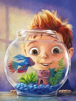 Картинки по запросу хлопчик біля акваріума