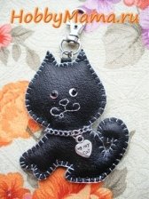 Cat Leather Keychain Hand Made Free Pattern