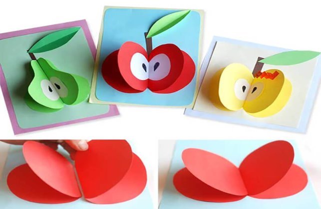 Фрукти з паперу для дітей. Об'ємні фрукти з паперу