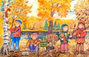 Картинки по запросу картинка сюжетна діти восени